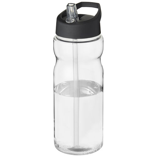 Bouteille de sport à couvercle 650ml personnalisée H2O Active® Base Translucide et Noir